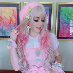 Review For Lolita Pink Gradient Long Curly Wig Yv42856