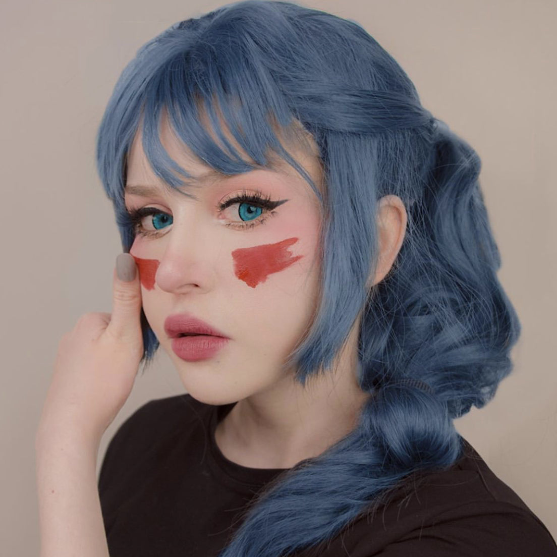 Review For Lolita Blue Curly Wig YV43009