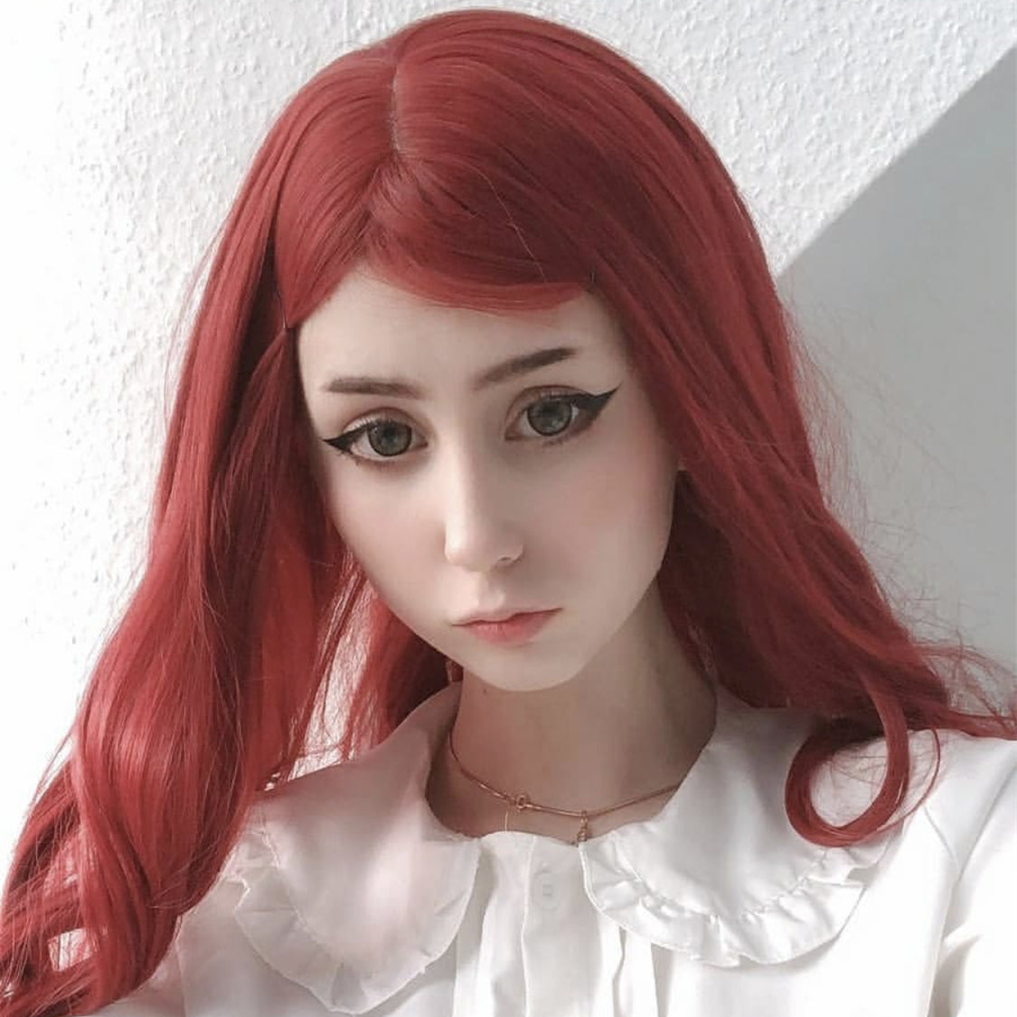 Review For Red Long Roll Wig Yv42355