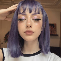 Review For Blue-Violet Realistic Natural Wig YV42523