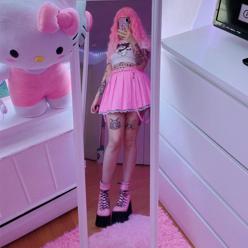 Harajuku cherry powder Lolita sheep roll long wig YV42409