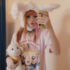 Japanese plush rabbit ears hat yv42182