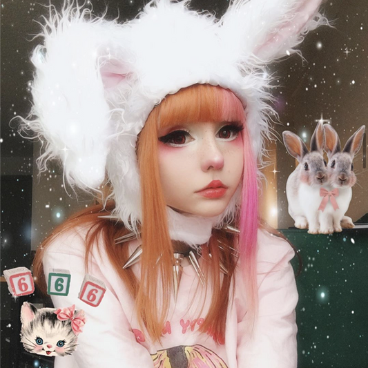 Japanese plush rabbit ears hat yv42182