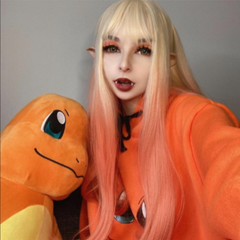 Review for Gradient orange long wig YV43666