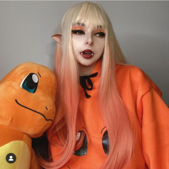Review for Gradient orange long wig YV43666