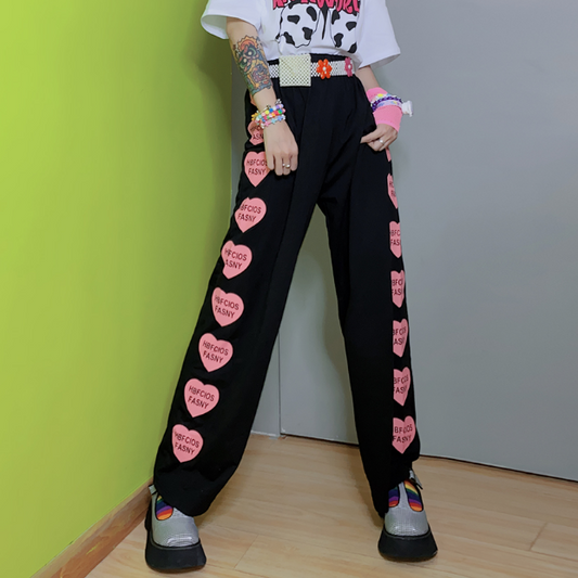 Harajuku love letter printed pants yv30150