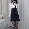 Lace shirt + high waist skirt suit yv30166