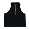 Japanese dark high neck zipper vest yv30169