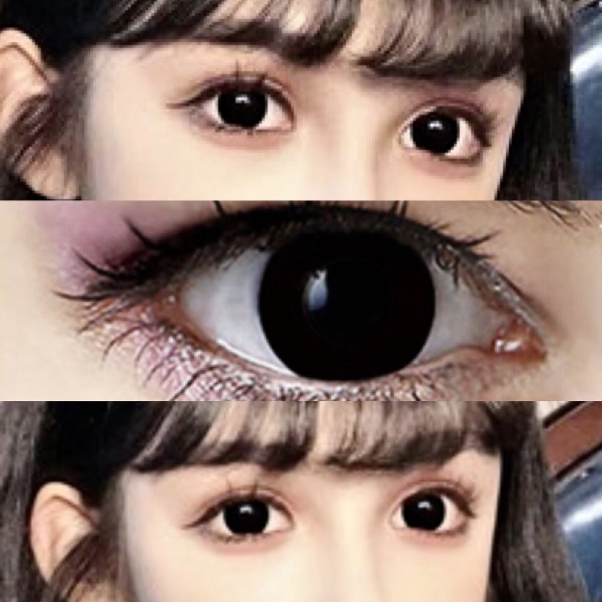 BLACK CONTACT LENSES (TWO PIECES) YC22003