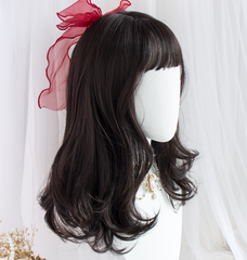 black Cute bangs curly wig yv30195