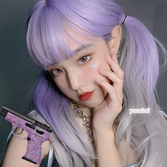 lolita purple gray gradient wig yv30221