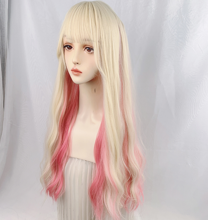 lolita gold highlighting pink wig yv30250