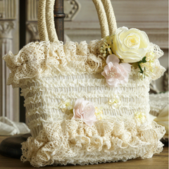 Lace flower woven handbag yv30257