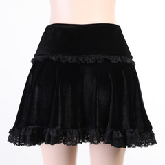 Dark cross lace skirt yv30286