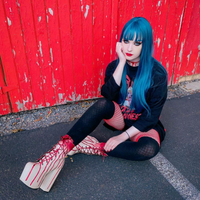Teal Long Straight Hair Wig YV43692