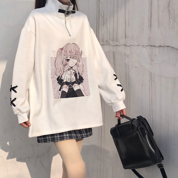 REVIEW FOR SWEET LOVELY PRINTING CARTOON RAINBOW CLOUD PLUS VELVET SWEATER YV2505 main image 1