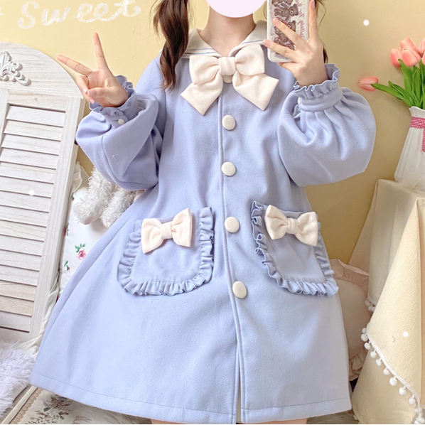 Cute Lolita bow woolen coat yv30323