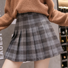 Woolen plaid pleated skirt yv30349