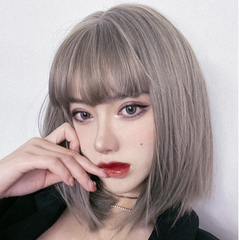 Cute gray short wig yv30368