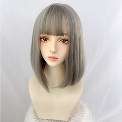 Cute gray short wig yv30368
