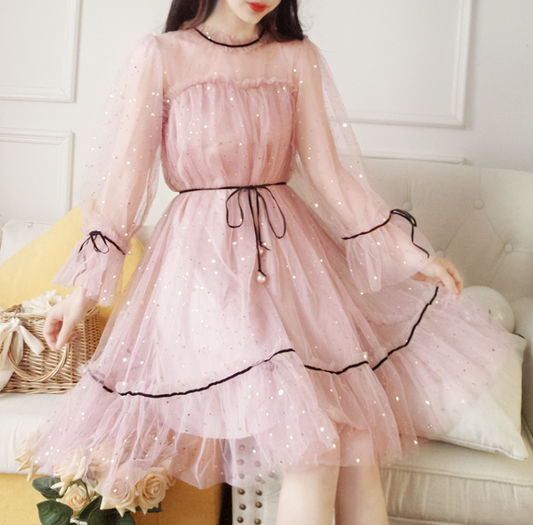 sweet mesh sequin dress YV30392