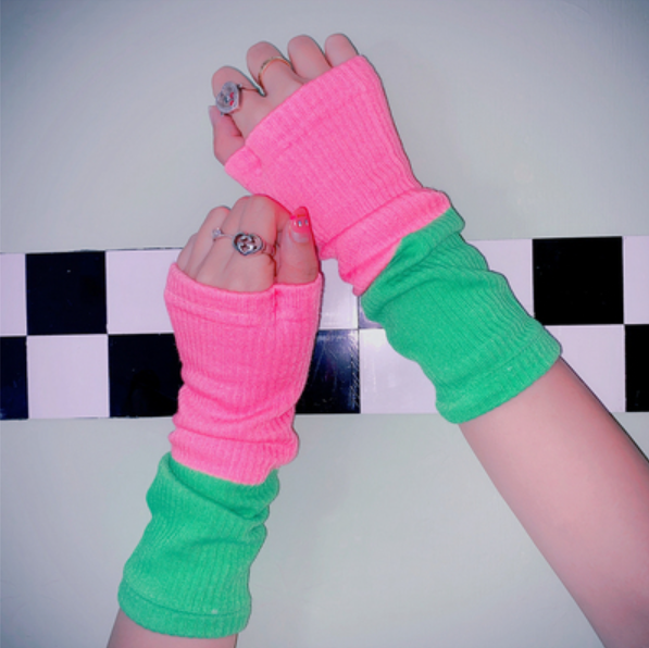 Japanese Harajuku fluorescent gloves yv30395