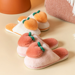 Cute peach plush slippers yv30430