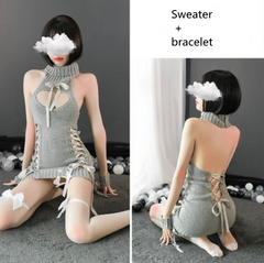 Japanese knitted sexy maid outfit yv30516