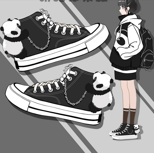 Cute panda canvas shoes yv30519
