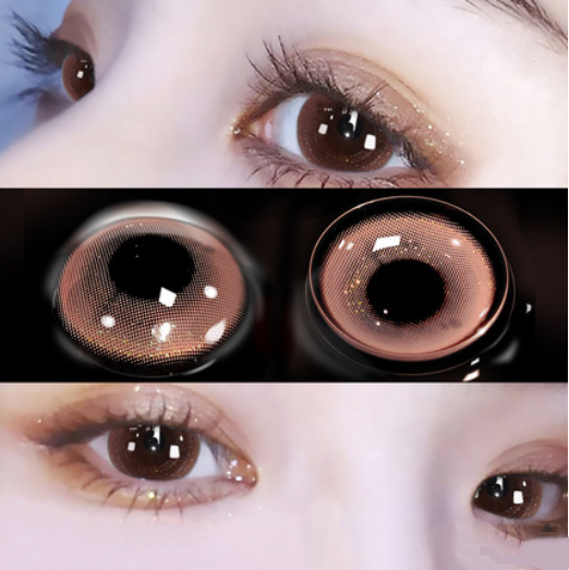 Brown pink Planet contact lenses (two pieces) yv30522