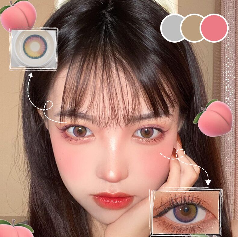 Pink Yellow Planet contact lenses (two pieces) yv30523