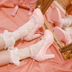 Lolita lace bow high heels yv30563
