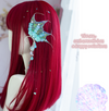 Mermaid red long straight wig yv30569