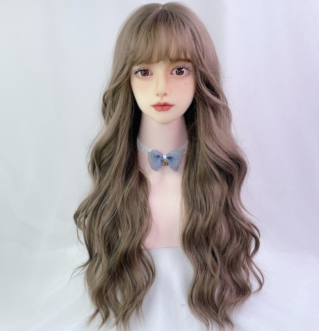 lolita brown long curly wig yv30593