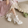 lolita lace bow high heels yv30617