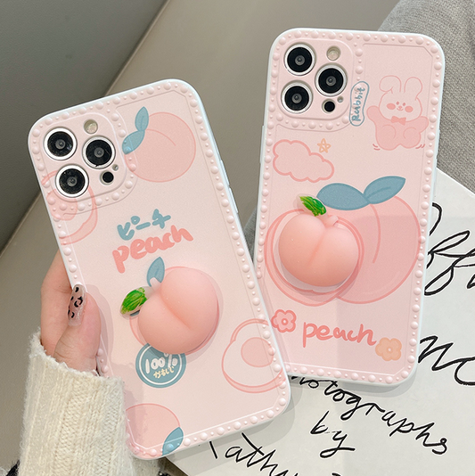 Cute peach iPhone case (order note model) yv30648