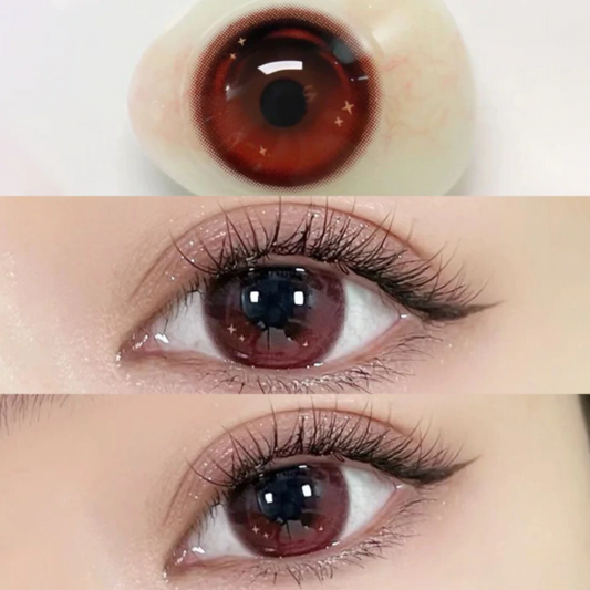 GRUMPY REDDISH BROWN COS CONTACT LENSES (TWO PIECES)  yv30725