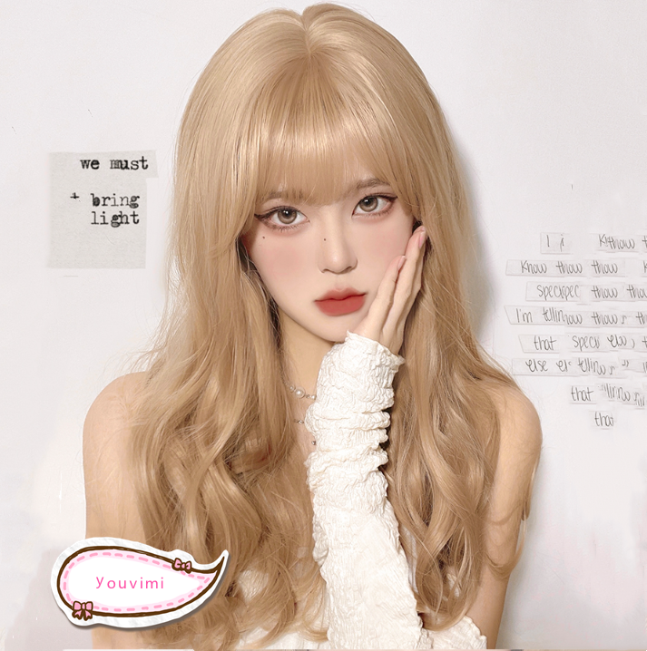 lolita gold Long curly wig yv30734