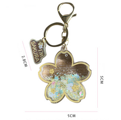 Cute quicksand cherry blossom keychain pendant yv30760