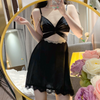Lace tie bow suspender nightdress yv30792