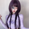 purple long straight  wig yv30800