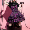 lolita plaid jk cake suspender dress yv30895