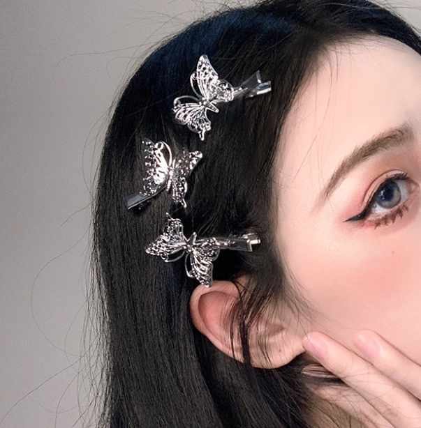 Cute silver butterfly hairpin yv30920