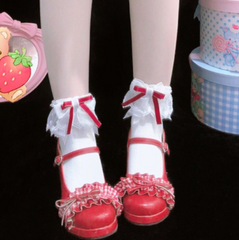 Japanese lace bow socks yv30974