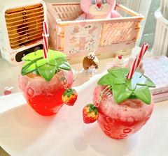 Cute strawberry straw plastic cup yv31030