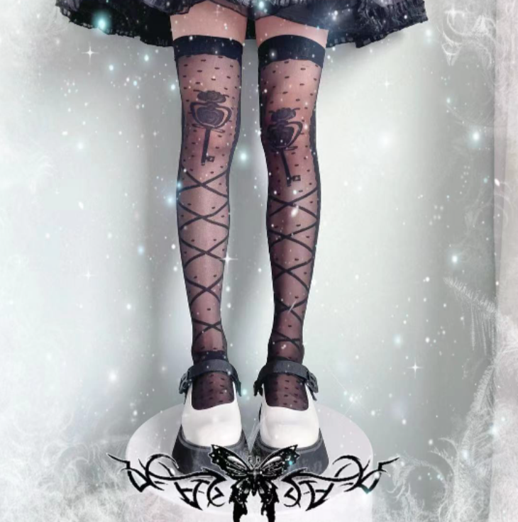 Lolita Magic Key Over Knee Socks yv31042