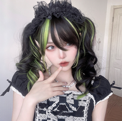 Lolita Black Highlight Green Wig yv31076