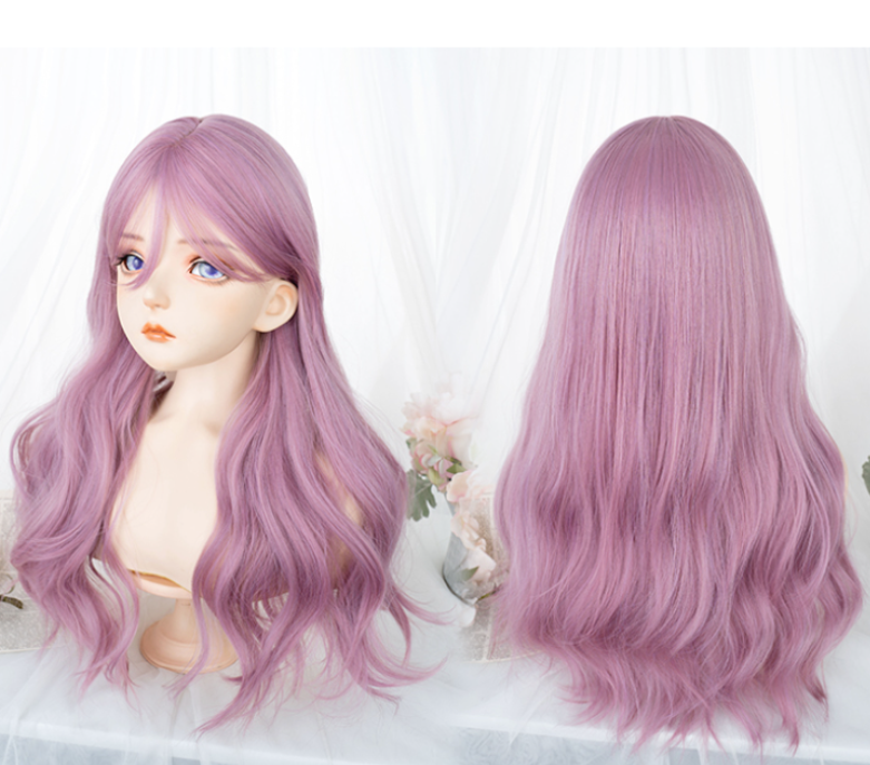 Lolita pink long curly wig yv31086