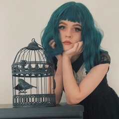 Gothic blue green wig YV41082