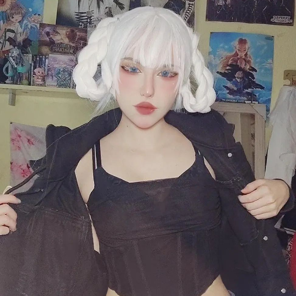 Review for Harajuku white long wig YV43645
